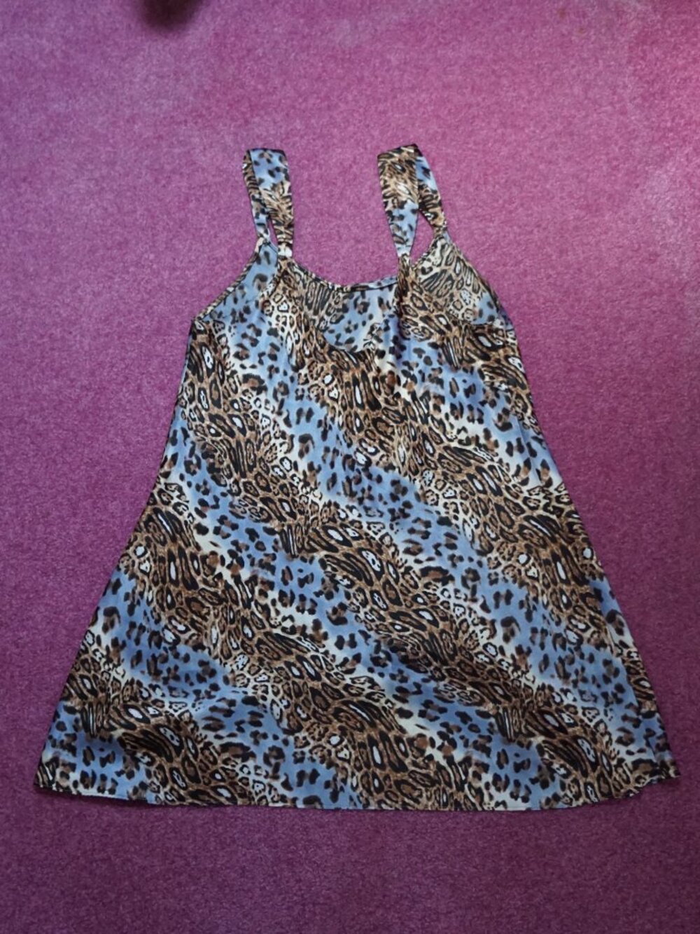 Vintage Amanda Stewart leopard print slip mini dress  Size M - Picture 4 of 5